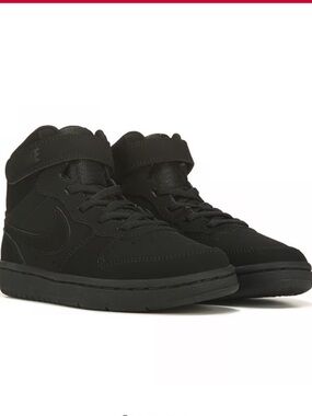 Nike Kids' Court Borough Mid 2 High Top Sneaker Little Kid Size 11 Black Nubuck